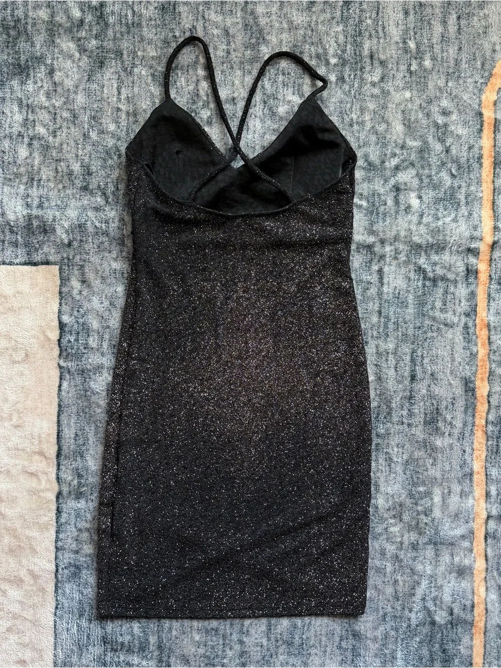 Windsor Black Glitter Strappy Mini Dress